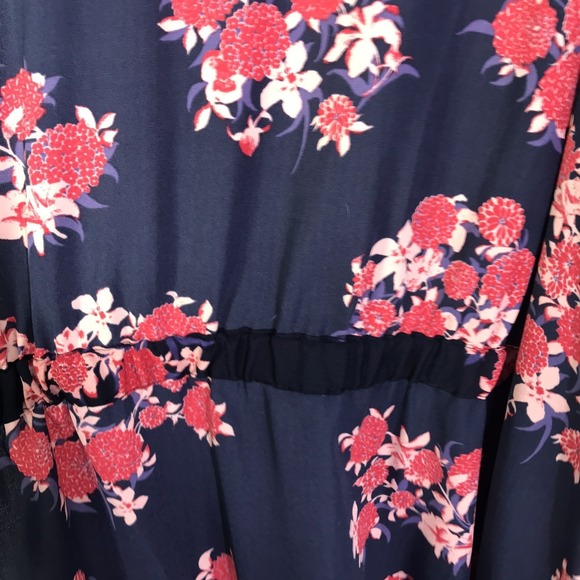 PLEIONE Navy Floral Sleeveless Duster Kimono Cardigan Vest Women 2X - Picture 10 of 16